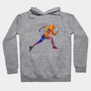 Woman runner jogger jumping Hoodie